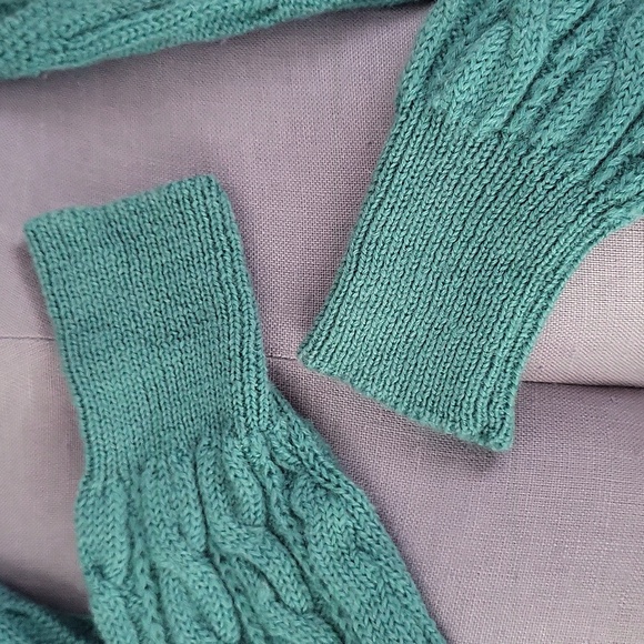 Vintage Trimingham’s Bermuda x Deans of Scotland Teal Wool Cardigan - Size S - Picture 8 of 10